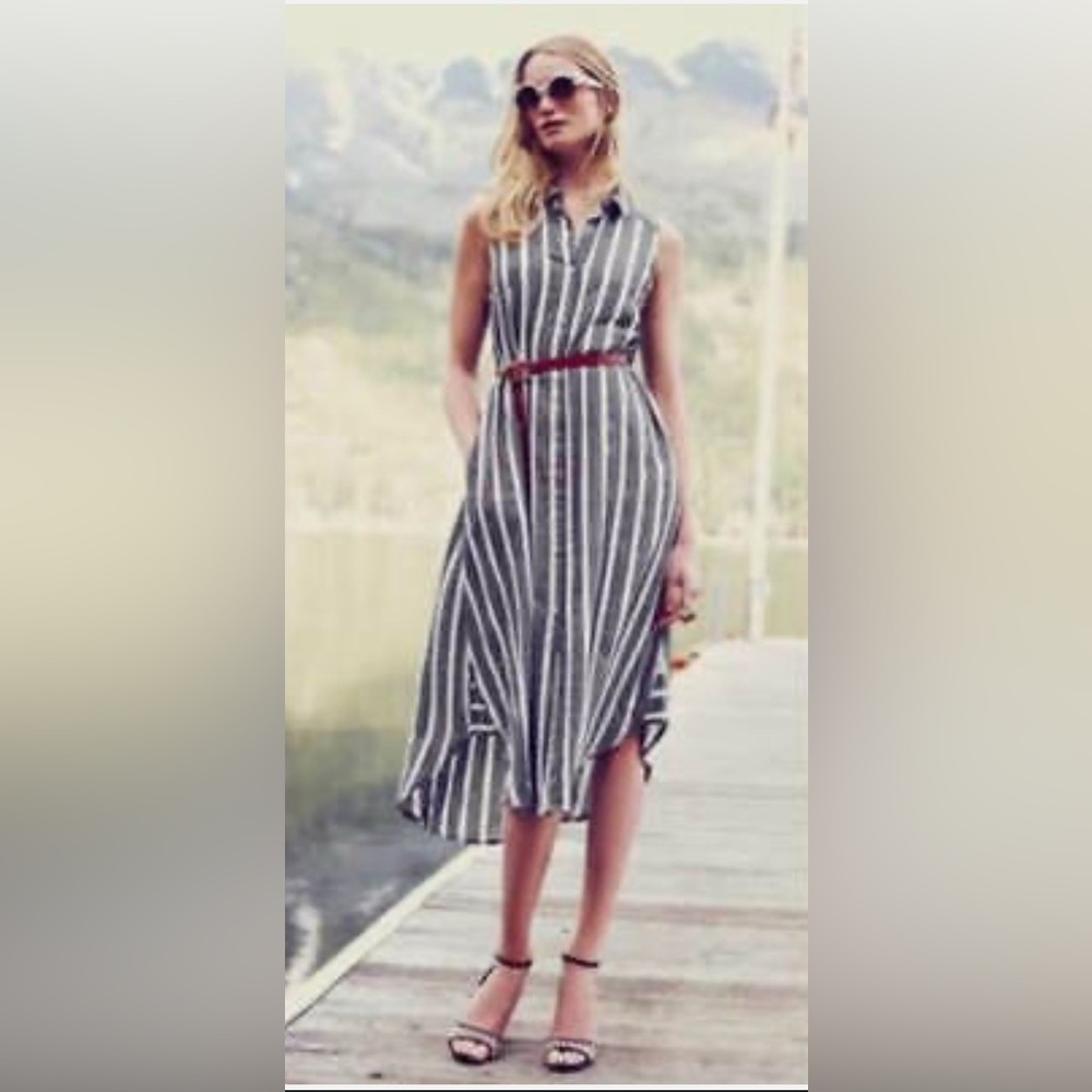 Preowned Anthropologie Holding Horses Knoxville Striped Dress Size 16